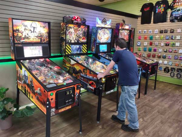 The Mandalorian, Jurassic Park, Dark Knight Pinball at Crazy Martin's